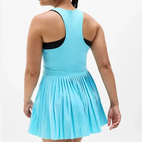 Athleta NWT Aqua Match Point Athletic dress tennis dress Sky Blue women’s sz Med - Picture 4 of 10